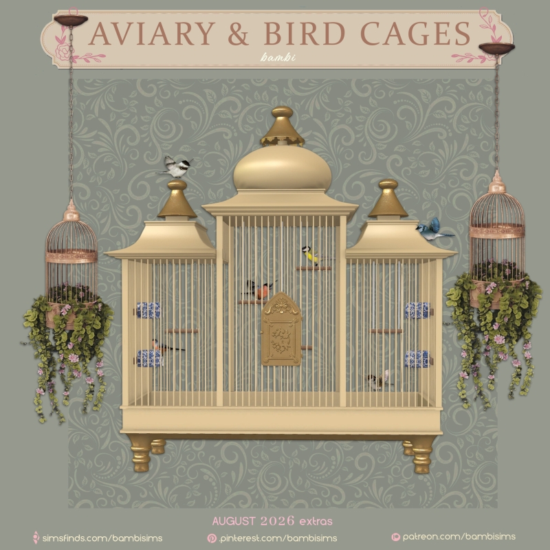 Alpha aviary and bird cages by bambisims - The Sims 4 Custom Content