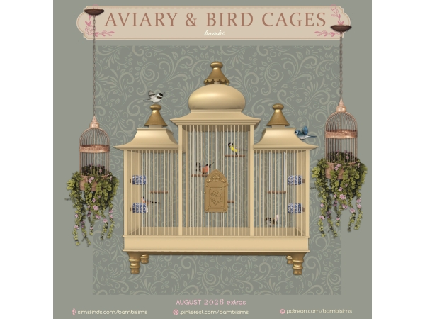 Alpha aviary and bird cages - The Sims 4 Custom Content