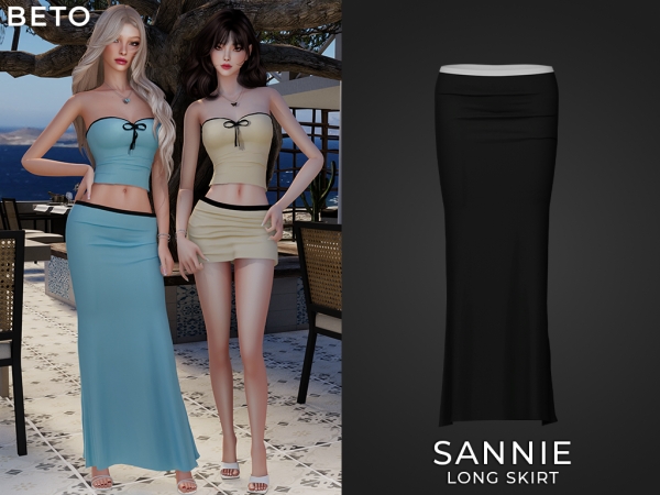 Alpha Sannie (Long Skirt) by Beto_ae0 - The Sims 4 Custom Content