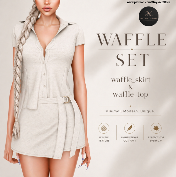 Alpha Waffle Set by simsfinds - The Sims 4 Custom Content