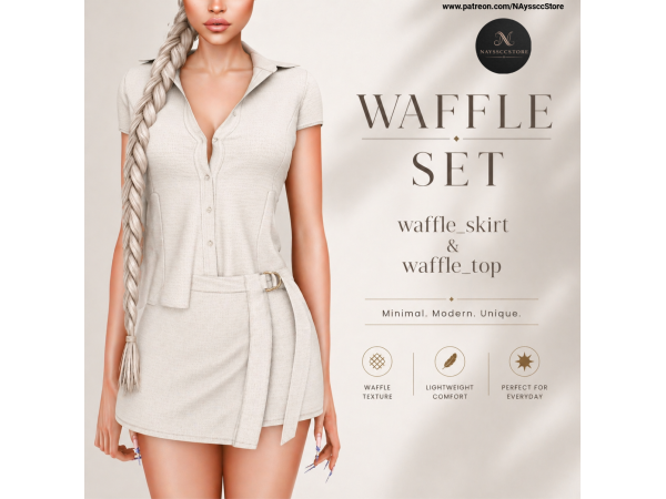 Alpha Waffle Set by NAyssccStore - The Sims 4 Custom Content