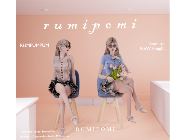 Alpha Rumpumpum_Emerald Outfit Set - The Sims 4 Custom Content