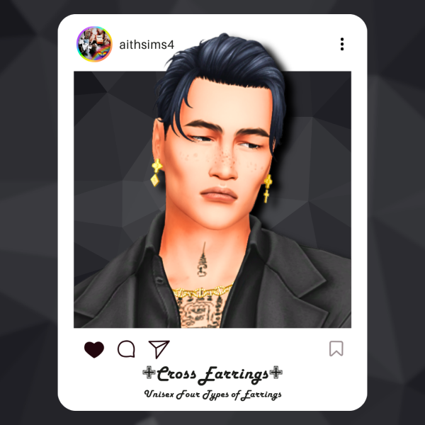 Maxis Match Cross Earrings by simsfinds - The Sims 4 Custom Content