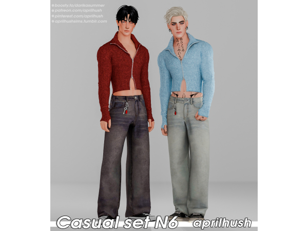 Alpha Casual set N6 by aprilhush - The Sims 4 Custom Content
