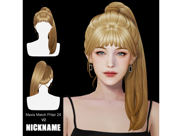Maxis Match [Maxis Match] FHair 024 V1 by nickname_sims4 - The Sims 4 Custom Content