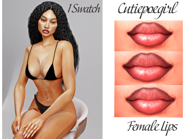 Mix Peach Lip Preset by CutiePoeGirl - The Sims 4 Custom Content