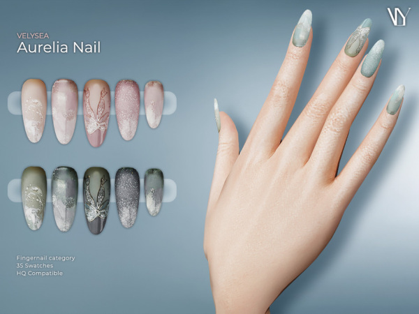 Alpha Aurelia Nail by VELYSEA - The Sims 4 Custom Content