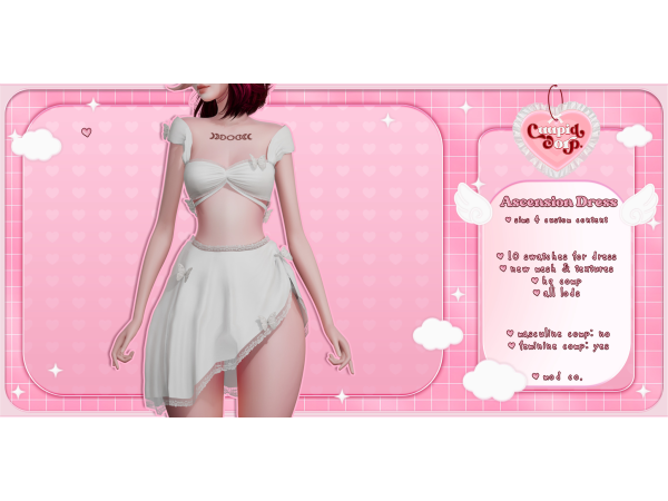Alpha cuupid corp ascension dress - The Sims 4 Custom Content