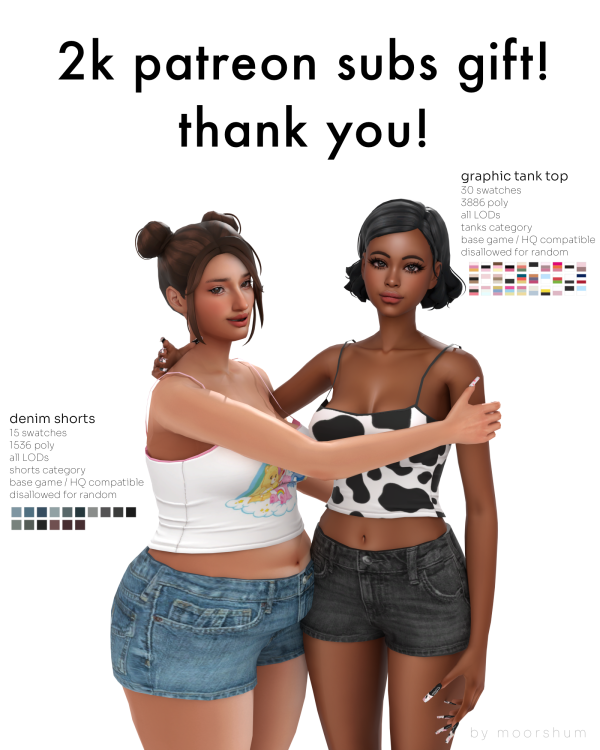 Mix tank top shorts mini set by simsfinds - The Sims 4 Custom Content