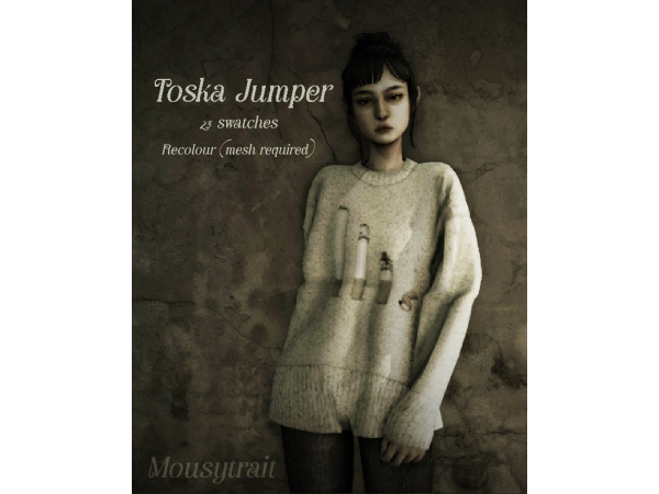 Maxis Match Toska Jumper by mousytrait - The Sims 4 Custom Content