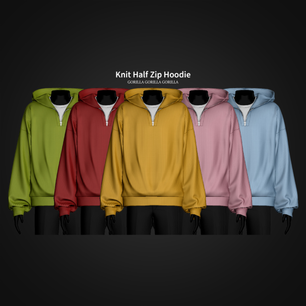 Alpha Knit Half Zip Hoodie by simsfinds - The Sims 4 Custom Content