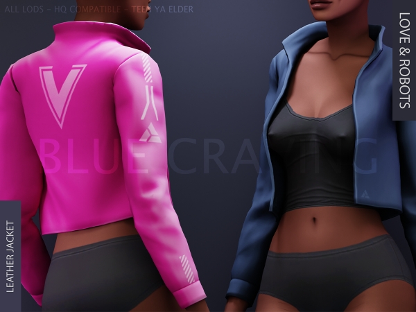 Alpha Blue Craving Leather Vest - The Sims 4 Custom Content