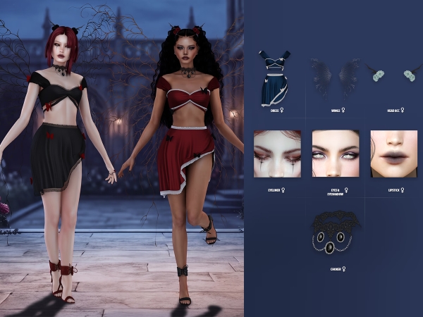 Alpha Vespera Dark Fairy Lookbook - The Sims 4 Custom Content