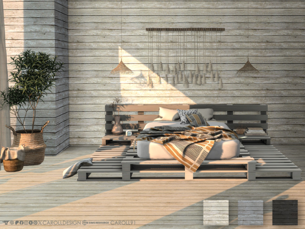 Alpha Di Legno Wall by carolldesign - The Sims 4 Custom Content