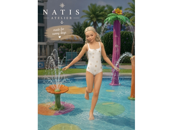 Maxis Match Kids Daisy Swimsuit Sims 4 Custom Content - The Sims 4 Custom Content