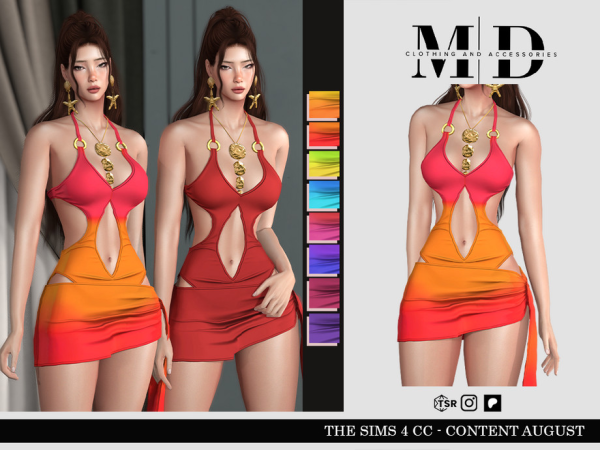 Alpha swimsuit with halter neckline - The Sims 4 Custom Content