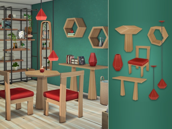 Maxis Match Alton Dining Room - The Sims 4 Custom Content