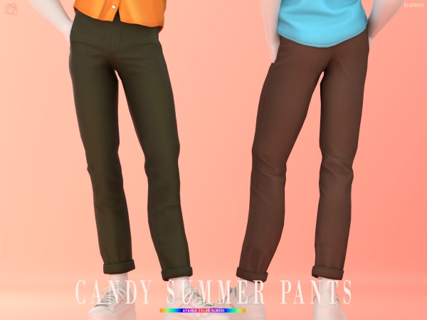 Mix Candy Summer Male Pants Bluerosesims - The Sims 4 Custom Content