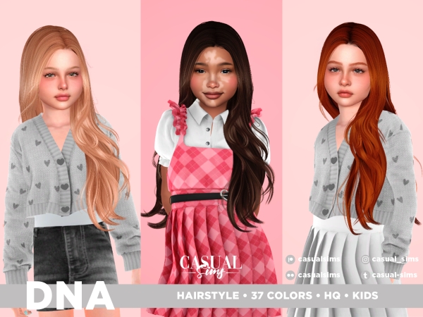 Alpha DNA Hairstyle RIGHT (No Bangs) KIDS - The Sims 4 Custom Content
