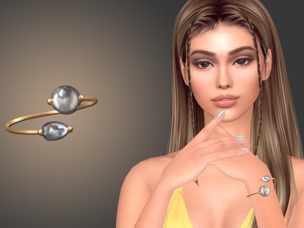 Alpha Chunky Baroque Pearl Bracelet - The Sims 4 Custom Content