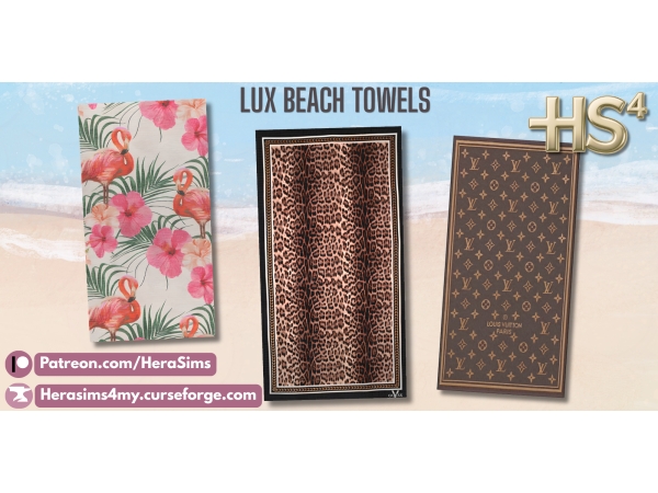 Alpha Functional Lux Beach towels set - The Sims 4 Custom Content