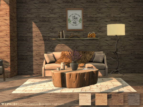 Alpha Di Legno Wall 2 by carolldesign - The Sims 4 Custom Content
