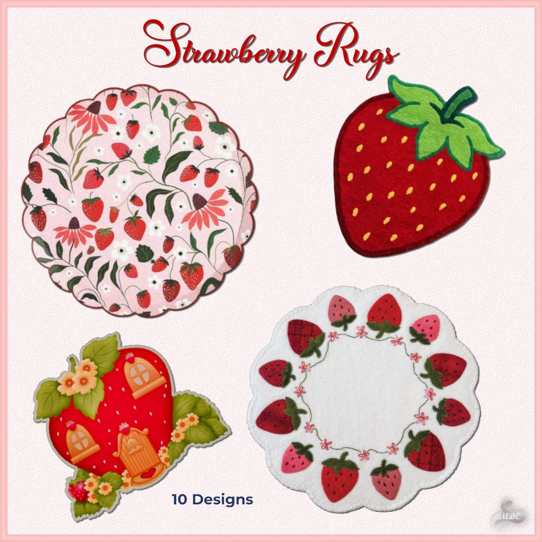 Maxis Match Strawberry Rugs by mde - The Sims 4 Custom Content