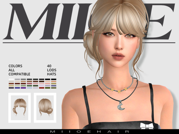 Maxis Match MIIOE updo by MIIOE - The Sims 4 Custom Content