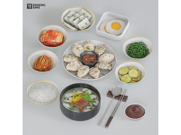Alpha Korean Homemade Food by DDAENG Sims - The Sims 4 Custom Content