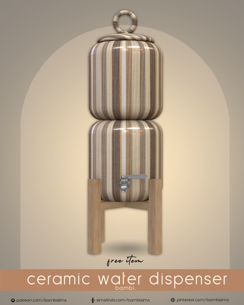 Alpha ceramic water dispenser ( freebie ) by bambisims - The Sims 4 Custom Content