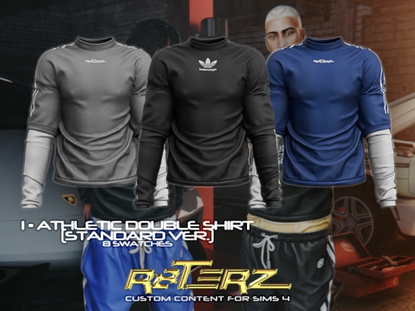 Alpha R8TERZ Athletic Double Shirt (Standard Version) - The Sims 4 Custom Content