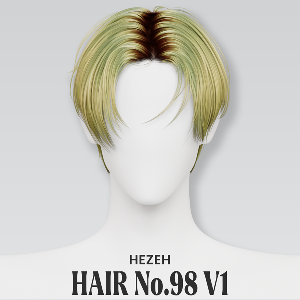 Alpha [Hezeh]Hair No98 V1 by hezeh - The Sims 4 Custom Content