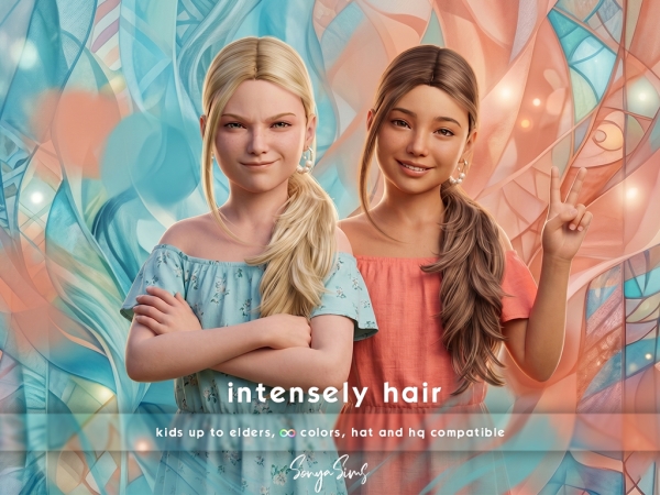 Alpha Intensely Hair With Bangs - The Sims 4 Custom Content