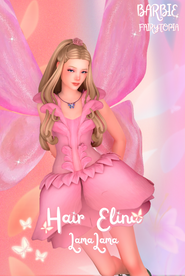 Maxis Match Hair ElinaBarbie Fairytopia by simsfinds - The Sims 4 Custom Content