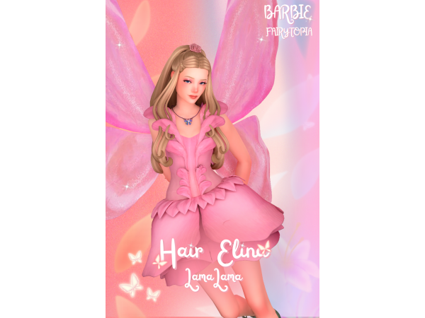 Maxis Match Hair ElinaBarbie Fairytopia by LamaLamaLove - The Sims 4 Custom Content