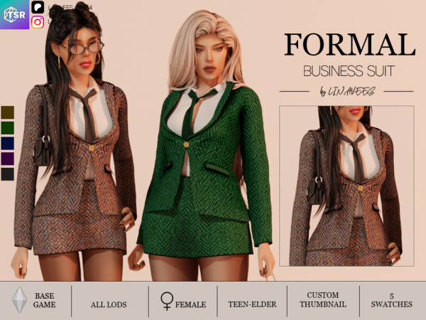 Alpha FORMAL SUIT BLAZER by linavees - The Sims 4 Custom Content