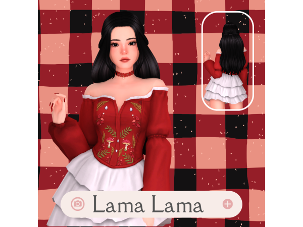 Maxis Match Hair HANA by LamaLamaLove - The Sims 4 Custom Content