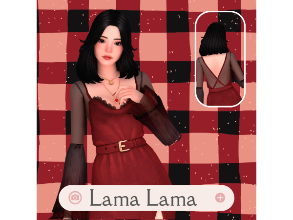Maxis Match Hair Manuela by LamaLamaLove - The Sims 4 Custom Content