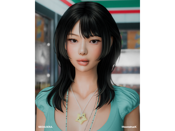 Alpha [SIMS4] HAIR_NO_020 by MoonstrucK_3D - The Sims 4 Custom Content