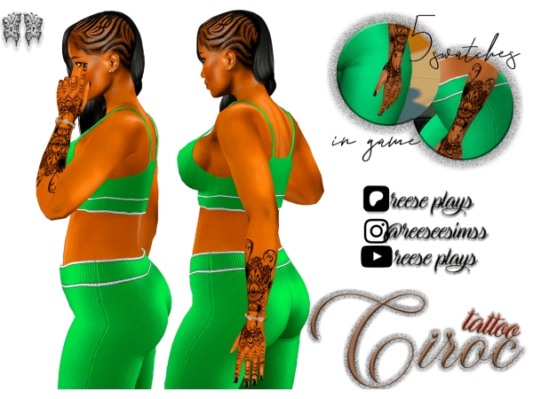 Alpha Ciroc hand tattoo - The Sims 4 Custom Content