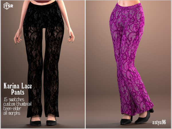 Alpha Karina Lace Pants by astya96cc - The Sims 4 Custom Content