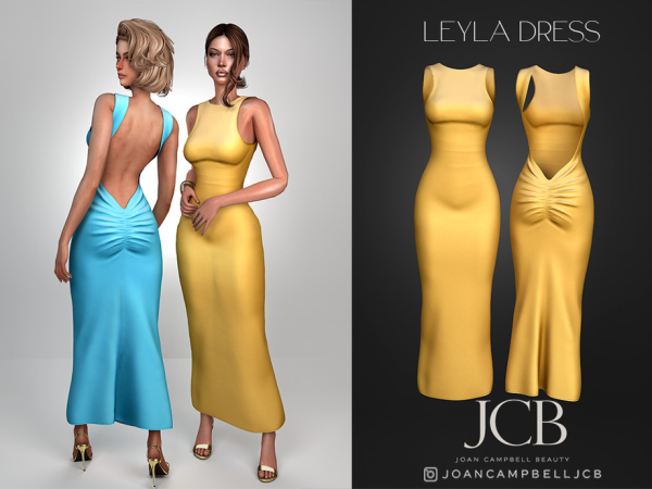 Alpha LEYLA DRESS by Joan_Campbell_Beauty_ - The Sims 4 Custom Content