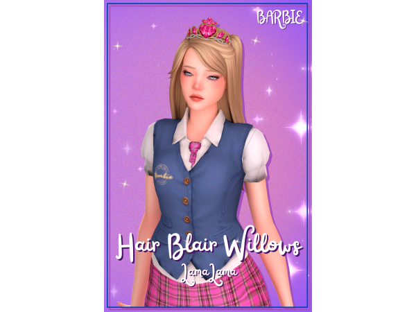 Maxis Match Hair Blair Willows Crown by LamaLamaLove - The Sims 4 Custom Content