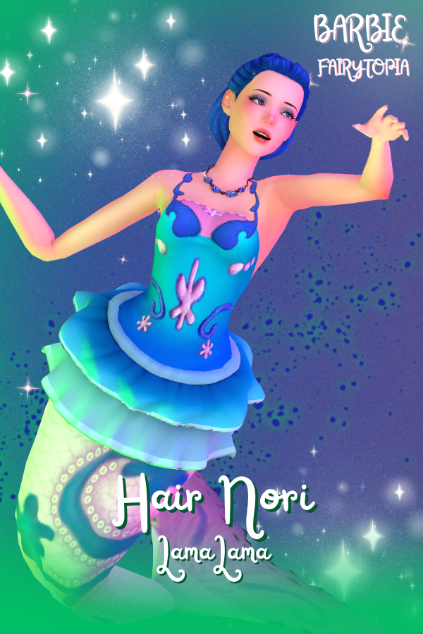 Maxis Match Hair Nori (Barbie Fairytopia Mermaidia) by simsfinds - The Sims 4 Custom Content