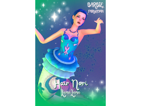 Maxis Match Hair Nori (Barbie Fairytopia Mermaidia) by LamaLamaLove - The Sims 4 Custom Content