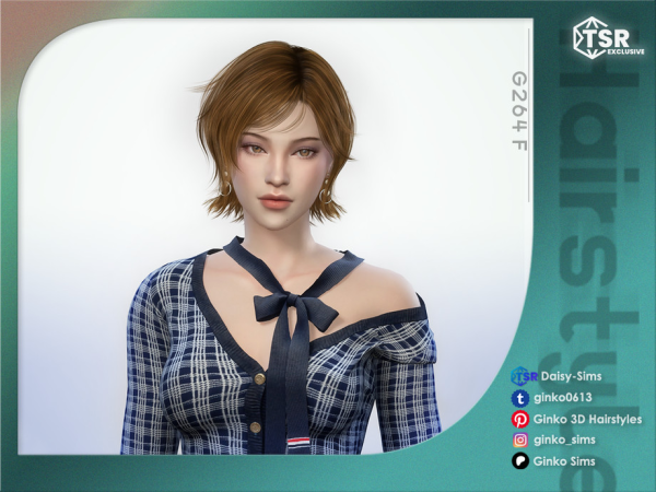 Alpha Short Bob Hair Sims by Daisy - The Sims 4 Custom Content