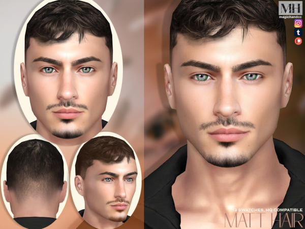 Alpha Matt Hair - The Sims 4 Custom Content