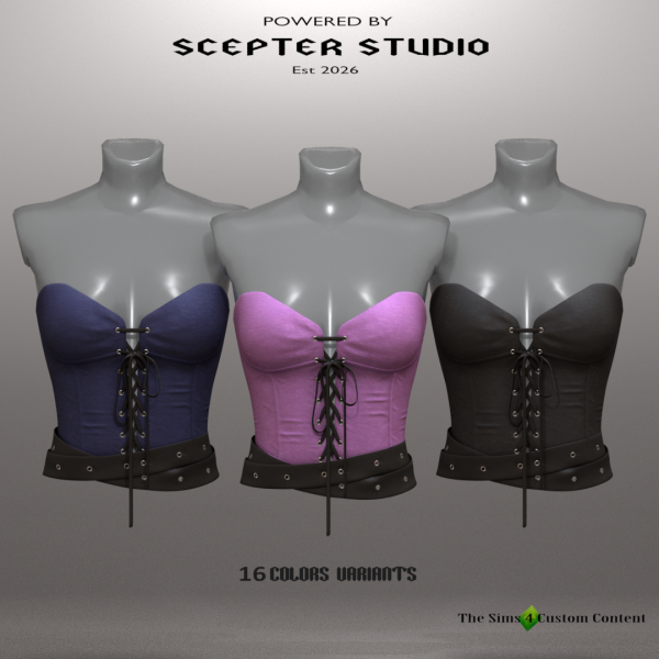 Alpha Averill Corset by scepterstudio - The Sims 4 Custom Content