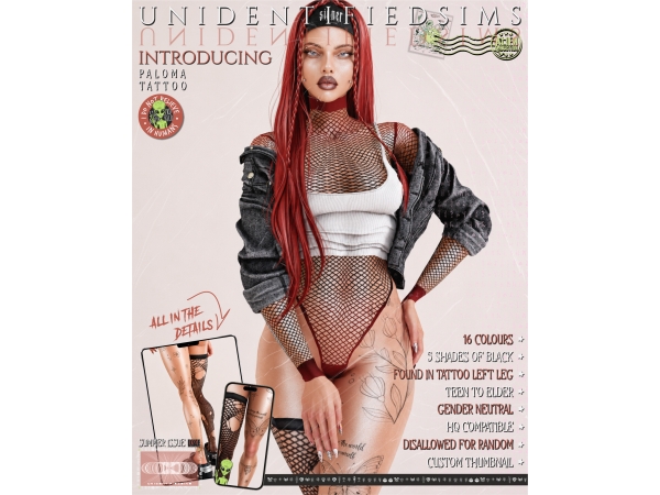 Mix Paloma Tattoo - The Sims 4 Custom Content