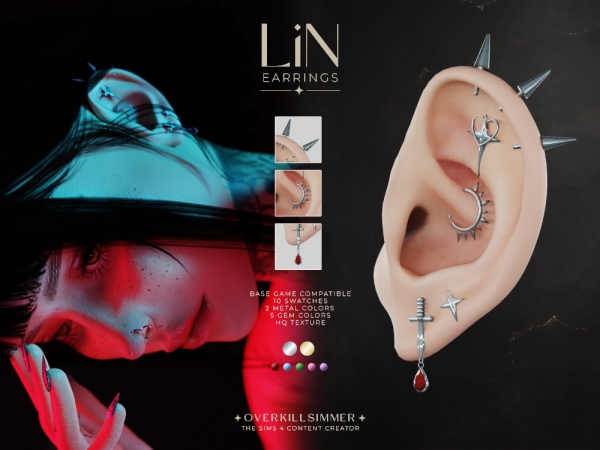 Mix Lin earrings - The Sims 4 Custom Content